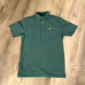 Masters Tech green striped performance polo